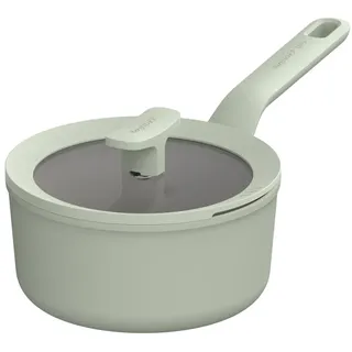 Berghoff Leo Balance Antihaft-Kochtopf (18cm) - Topf induktion - Stielkasserole mit Deckel - Topf groß - für alle Herdarten - Sage