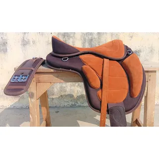 WILD RACE Baumloser synthetischer Freemax Allzweck-Pferdesattel/Treeless Synthetic Freemax Saddle (16", Golden Brown)