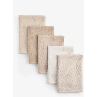 Next Geschirrtuch 5er-Set Geschirrtücher aus Frottee, (5-tlg) beige