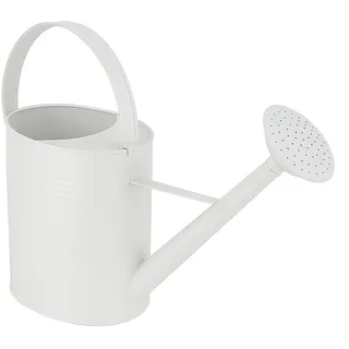 HRB Zinkgießkanne 10 L, Gießkanne feuerverzinkt, langlebige Metallgießkanne für den Innen- und Außenbereich Giesskanne mit Gießbrause Bewässerungssystem (Weiß, 10 Liter)