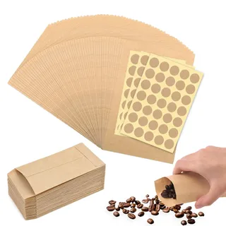 Hopton 100 Stück Klein Samentütchen,Papiertüten Klein, Kraftpapier Tüten | Braun Kleine Papiertüten,Mini Papiertüten,Adventskalender Tüten für Blumensamen, Hochzeit Umschläge, Geschenktüten