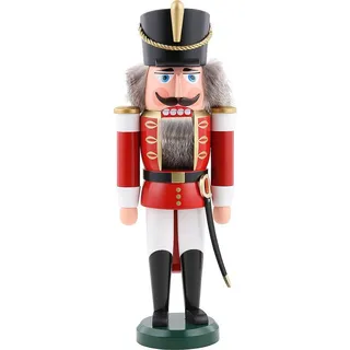 Seiffener Volkskunst Nussknacker Husar 37 cm rot