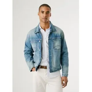 Pepe Jeans für Herren. PM403168 Regular Jacket Horsham blau (L), Lässig, Baumwolle, Denim