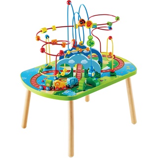Dschungelabenteuer-Spieltisch von Hape | Perlenlabyrinth für Kinder mit Zubehör, Afrika-Design, kindgerechter Tisch für individuelles Spiel und Gruppenspiel
