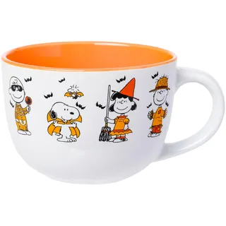 Silver Buffalo Peanuts Halloween-Kostüm, Keramik-Suppentasse, 680 ml | Snoopy Vampir, Woodstock, Charlie Brown Skelett, Lucy und Linus, Hexe, Vogelscheuche, 0,71 Liter
