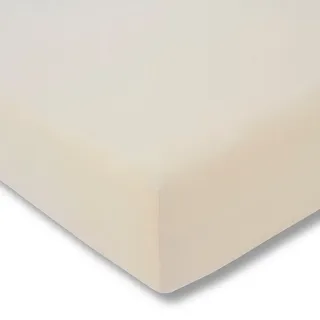 Spannbettlaken ESTELLA "Jersey-Stretch-Spannbetttuch", beige (leinen), B:150cm L:200-220cm, Jersey-Elasthan, Obermaterial: 97% Baumwolle, 3% Elasthan, Laken, Der Maßanzug für die Matratze