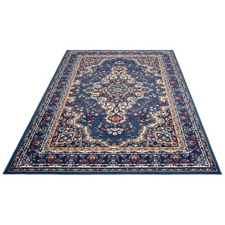 Teppich HOME AFFAIRE "Oriental" Teppiche Gr. B/L: 240 cm x 330 cm, 7 mm, 1 St., blau (hellblau) Orientalische Muster Orient-Optik, mit Bordüre, Teppich, Kurzflor, Weich, Pflegeleicht