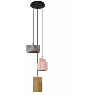 Licht-Erlebnisse Pendelleuchte NIRAL, ohne Leuchtmittel, Beton Beton E27 25 cm breit H: max. 120 cm Schwarz Gelb Rosa Grau bunt|gelb|grau|rosa|schwarz