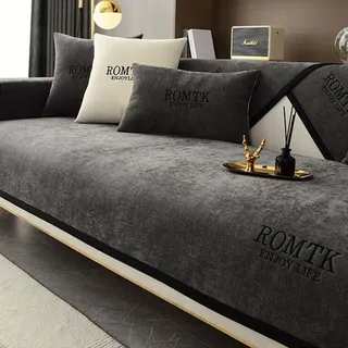 MTHGH Sofabezug Sofaschoner L Form u Form Ecksofa Anti-rutsch Couchschoner Couch Katze Hund Decke Überzug Sofaschutz Sofahusse Wasserdicht,darkgray-90x90cm