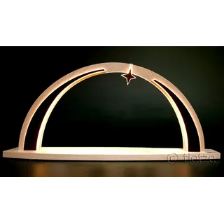 Tietze Erzgebirgsdesign LED Schwibbogen modern Wood, Natur unbestückt groß 57cm - Feine Handwerkskunst aus dem Erzgebirge