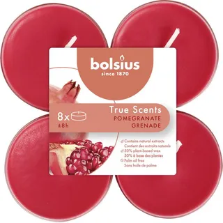 Bolsius Duftteelichter Maxi Granatapfel Höhe 1,17 cm Ø 4,5 cm 6 St. rot