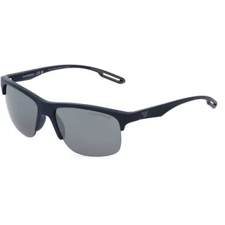 Emporio Armani EA4188U Herren-Sonnenbrille Randlos Quadratisch Kunststoff-Gestell, blau