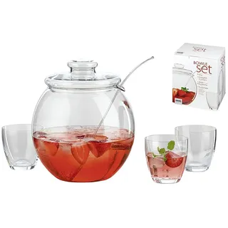 Bohemia Cristal Libera Bowle-Set Transparent/Weiß 9-tlg.