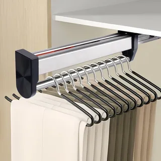 Ausziehbare Kleiderstange zum Herausziehen der Kleiderbügel, Verstellbarer HosenaufhäNgung Ausziehbar Kleiderschrank Teleskopstange Kleiderstange Kleiderbügel für Hosen, Kleidung - 450mm
