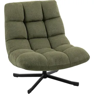 HOMCOM Sessel Drehbar Loungesessel mit Breiter Sitzfläche Chenille-Optik Grün - Grün
