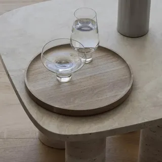 BLOMUS Tablett Oku Ø 34 cm Holz Braun M (Medium)