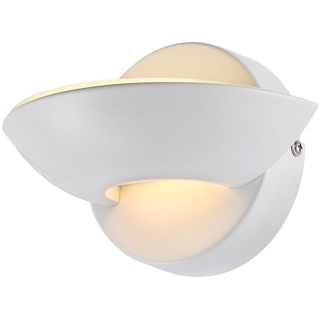 Wandlampe Wandleuchte indirekte Beleuchtung weiß LED Halbrund, UP DOWN Beleuchtung, 2x LED 1x 3W 1x4,5W warmweiß, HxB 16,5x11 cm