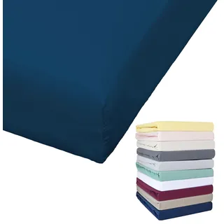BIERBAUM Spannbettlaken Jersey 140 x 200 cm blau