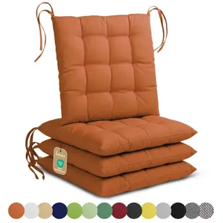 Lavea Stuhlkissen Lavea® Sitzkissen & Stuhlkissen 40x40 cm – 4er/8er Set, 40x40x3 cm, mit Stoffbändern, Indoor & Outdoor, für Garten & Balkon rot