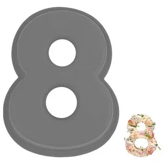 YXHZVON Kuchenform Zahlen Silikon Backform Zahl 8, Number Cake Backform, Groß 3D Zahlen Tortenform, Antihaftige DIY Motivbackformen für Kindergeburt