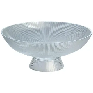 HIT Trading Schale mit Fuß RYLI, Ø 25 cm, Transparent, Glas, (1-tlg), Rillenoptik weiß