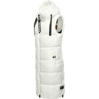 Navahoo Damen ärmellose Lange Outdoor-Weste warme Winterjacke Schnuffelchen Offwhite Gr. M - M