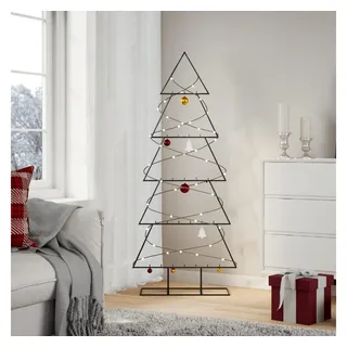 vidaXL Metall-Weihnachtsbaum Schwarz 150 cm