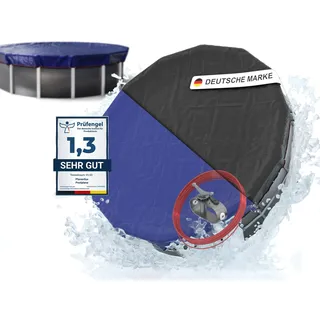 Planenfux® Poolabdeckung rund 500 cm (Für Ø 460-500 cm Becken) | 2-in-1 Poolplane aus 200g/m2 PE Material | Sommer & Winterplane Pool | UV-resistente Solarplane Abdeckplane | Ø560cm Rundpool Abdeckung