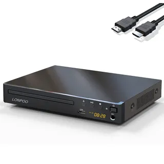 Region Free DVD-Player für Fernseher - Mini CD DVD Player mit HDMI, RCA, Koaxial Ausgang, USB-Eingang & MIC-Ausgang, 1080p HD Upscaling, Fernbedienung