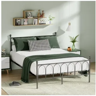 STILVORA Metallbett Metallbett 140x200 Bettgestell mit Lattenrost,Stauraum unter dem Bett schwarz