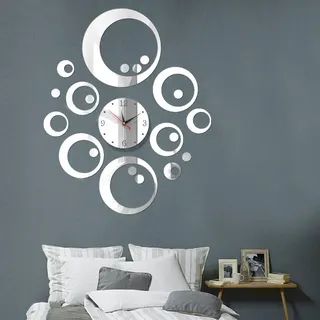 Dekorative Uhr Mit Spiegel, Modernes 3d-wanduhr-design