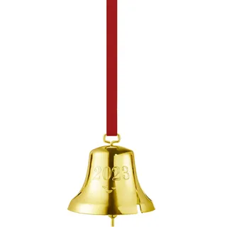 Georg Jensen Weihnachtsglocke 2023, 18 Karat Goldauflage, D 50 mm, H 60 mm