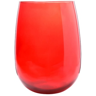 Sandra Rich Vase Glas Blumenvase Glasvase -Belly- rund rot Ø 25 cm H 33 cm