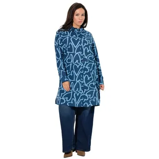 Ulla Popken Longbluse Herzen Tintenblau 50/52