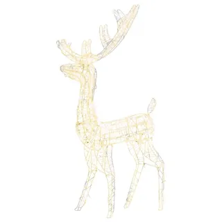 vidaXL LED Rentier Acryl Weihnachtsdekoration 120,0 cm 140 LEDs weiß