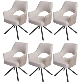 MCW Esszimmerstuhl K30 Stoff creme 6er Set