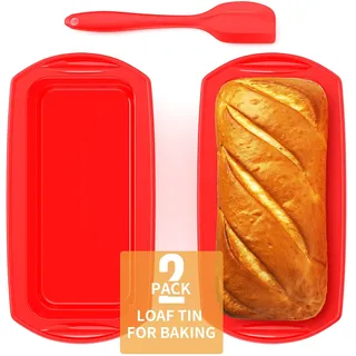 Ankway Rechteckig Silikon Brotbackform mit Teigschaber 28 x 14,3 x 6,3 cm