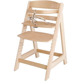 roba Treppenhochstuhl Sit Up III - Mitwachsender Baby Hochstuhl - ab 6 Monaten - Kinderhochstuhl aus Holz natur - Stuhl bis 70 kg belastbar, 1 Stück (1er Pack)