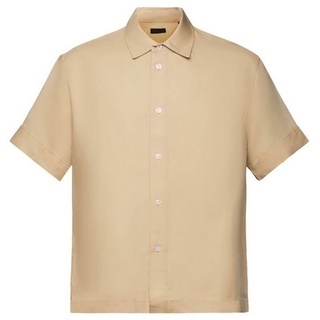 Esprit Collection Businesshemd Kurzarmhemd, Leinenmix beige