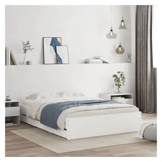 vidaXL Bett Bettgestell mit Schubladen Weiß 120x190 cm Holzwerkstoff weiß