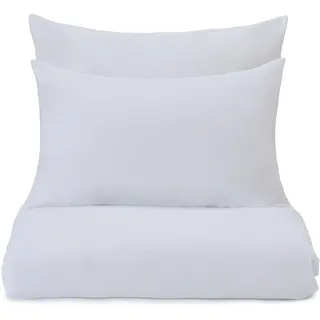 URBANARA Flanell-Bettwäsche Montrose Kissenbezug 100% Baumwolle 70x90 cm in Weiß