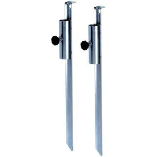 Spetebo Metall Sonnenschirmhalter 50 cm - 2 Stück - Sonnenschirm Halterung Erdspieß Bodenhülse Rasendorn Bodenspieß