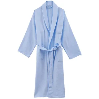 Bademantel Waffelpique Damen, Sommer Leicht Waffelpique Reisebademantel Hausmantel Hauskleid Sauna Lang Frottee Morgenmantel Bademantel Baumwolle Musselin Flauschig Bademäntel