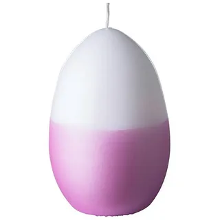 Fink Osterfigur Stumpenkerze Eikerze Ei Metallic Weiß Fuchsia (12cm)