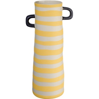 ASA rayu Vase gelb gestreift matt 28 cm