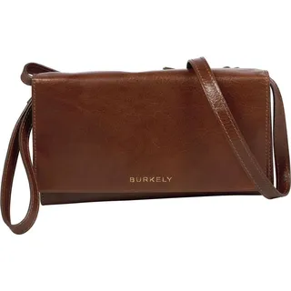BURKELY Crossbody-Tasche aus Leder mit Klappe und verstellbarem Schulterriemen - Braun