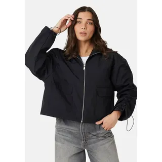 Brave Soul Kurzjacke Kurze Windbreaker-Jacke für Damen mit gerafften Ärmeln schwarz M