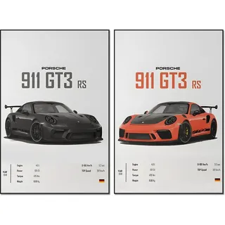 JZBHHADE Auto-Poster auf Leinwand, Wandkunst für Herren, Schlafzimmer, Ästhetik, Dekor (GT3 RS ohne Rahmen, 30,5 x 45,7 cm)
