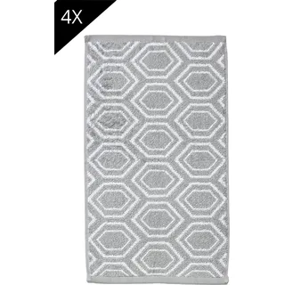 Done. Ethno Handtuchset 30 x 50 cm grau|silberfarben 4 St.