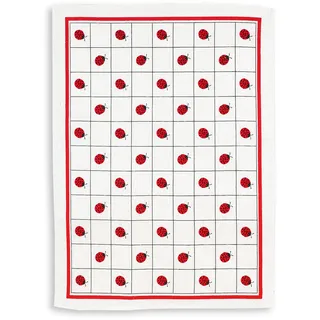 KRACHT, Geschirrtuch 100% Baumwolle, Druck Marienkäfer, Format 45/70